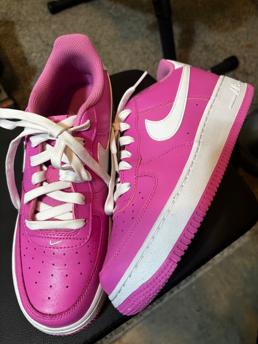 Pink and white air force1